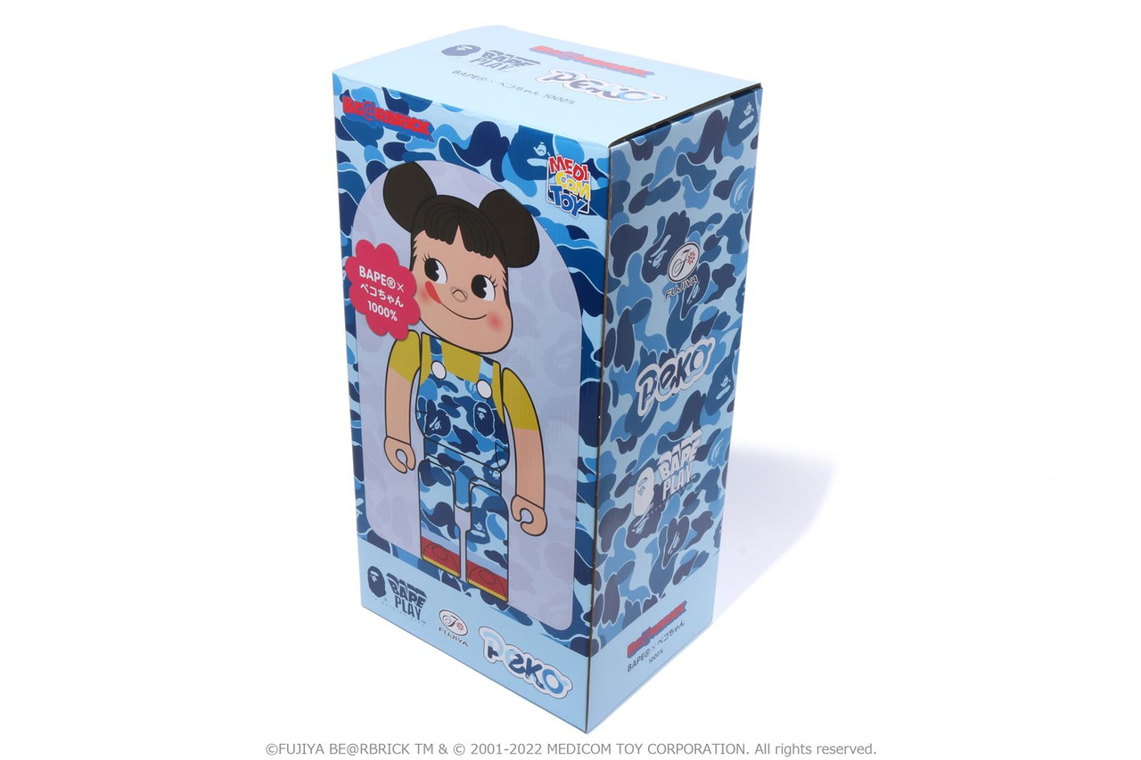 大人の上質 1000％ BE@RBRICK BAPE(R) × ベアブリックベイプ×ペコちゃんBE＠RBRICK ペコちゃん ペコちゃん 1000%  ペコちゃん 【ブルー】 その他