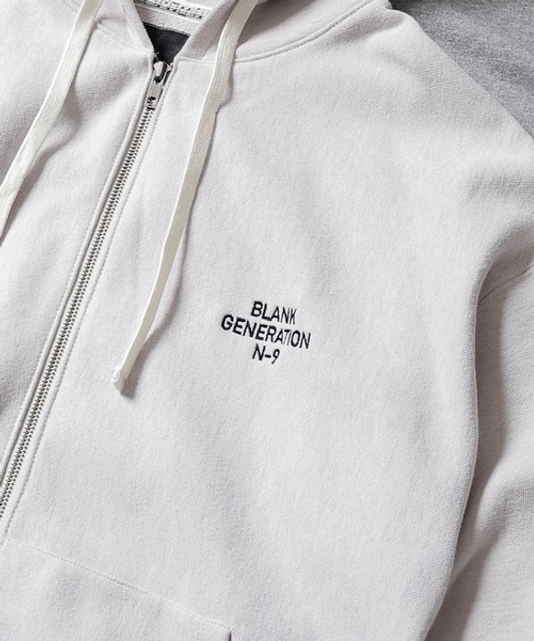 NUMBER (N)INE Tops LOOPBACK EMBROIDERY ZIP-UP HOODIE