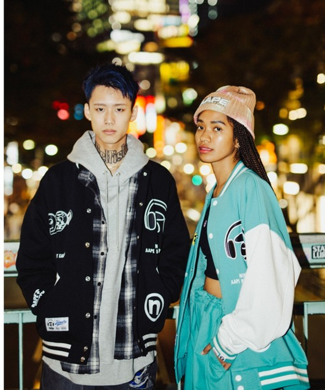 AAPE X 9090 graphic varsity jacket AAPSWM9595XXJ