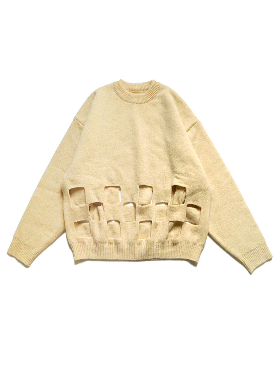 KAPITAL Knit Sweater 7G Wool Windpen BIG Crew Sweater