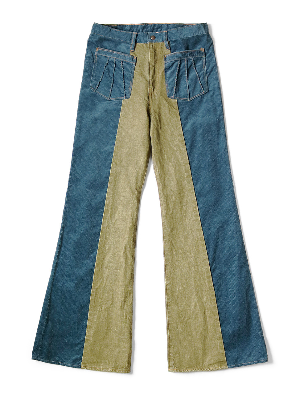 KAPITAL Pants Corduroy x Denim 2TONE Gypsy Flare Pants