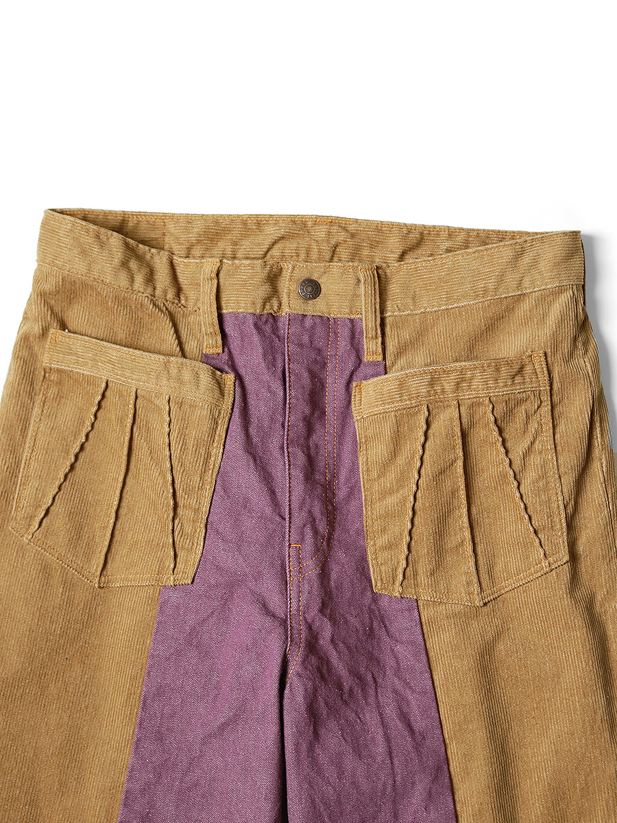 KAPITAL Pants Corduroy x Denim 2TONE Gypsy Flare Pants