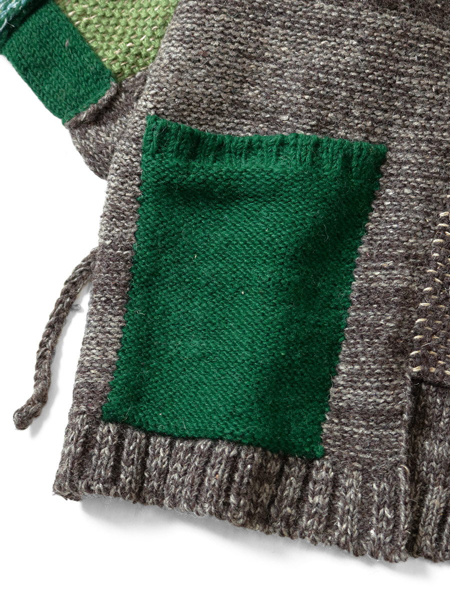 KAPITAL Knit Sweater 3G Wool Hand Knit TUGIHAGI KESA Cardigan