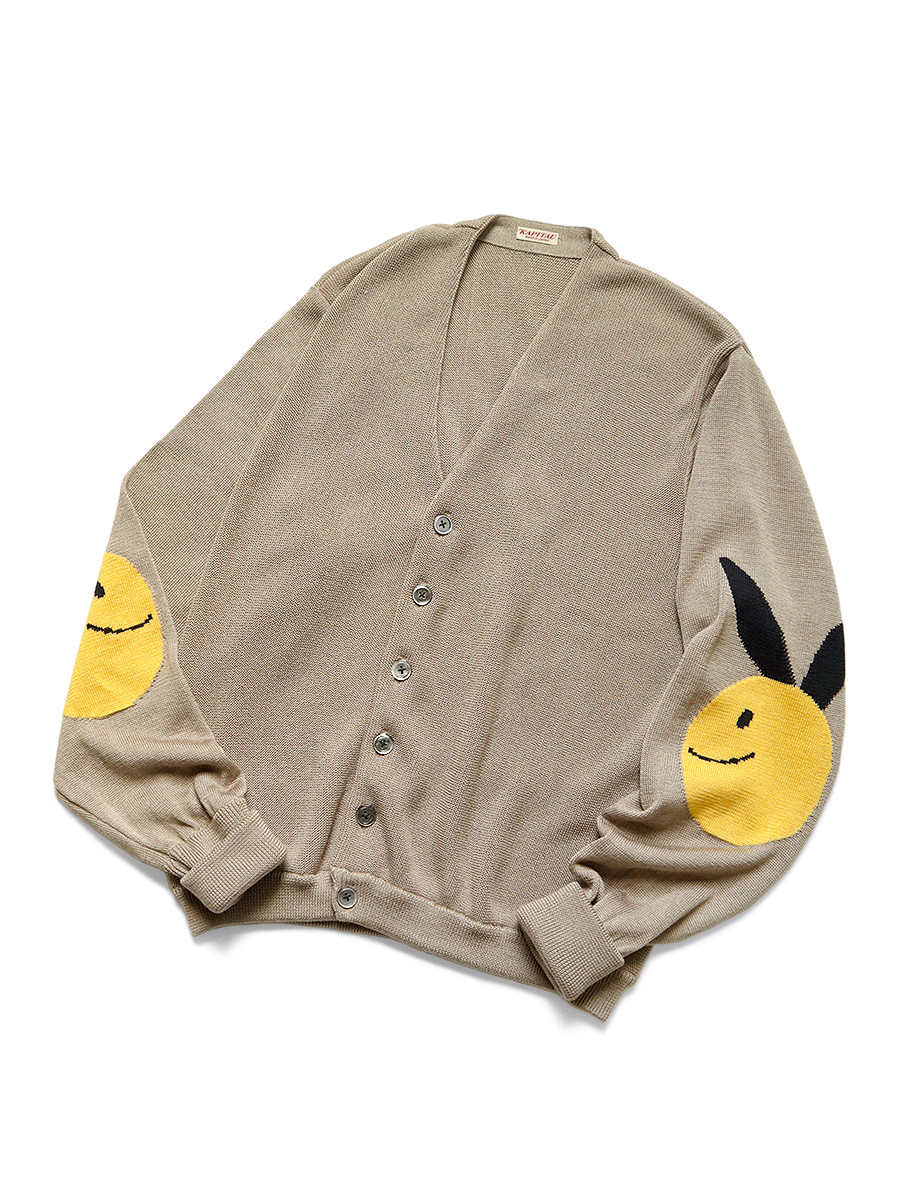 KAPITAL Knit Sweater 10G ECO Knit Elbow CONEYBOWY Short Cardigan