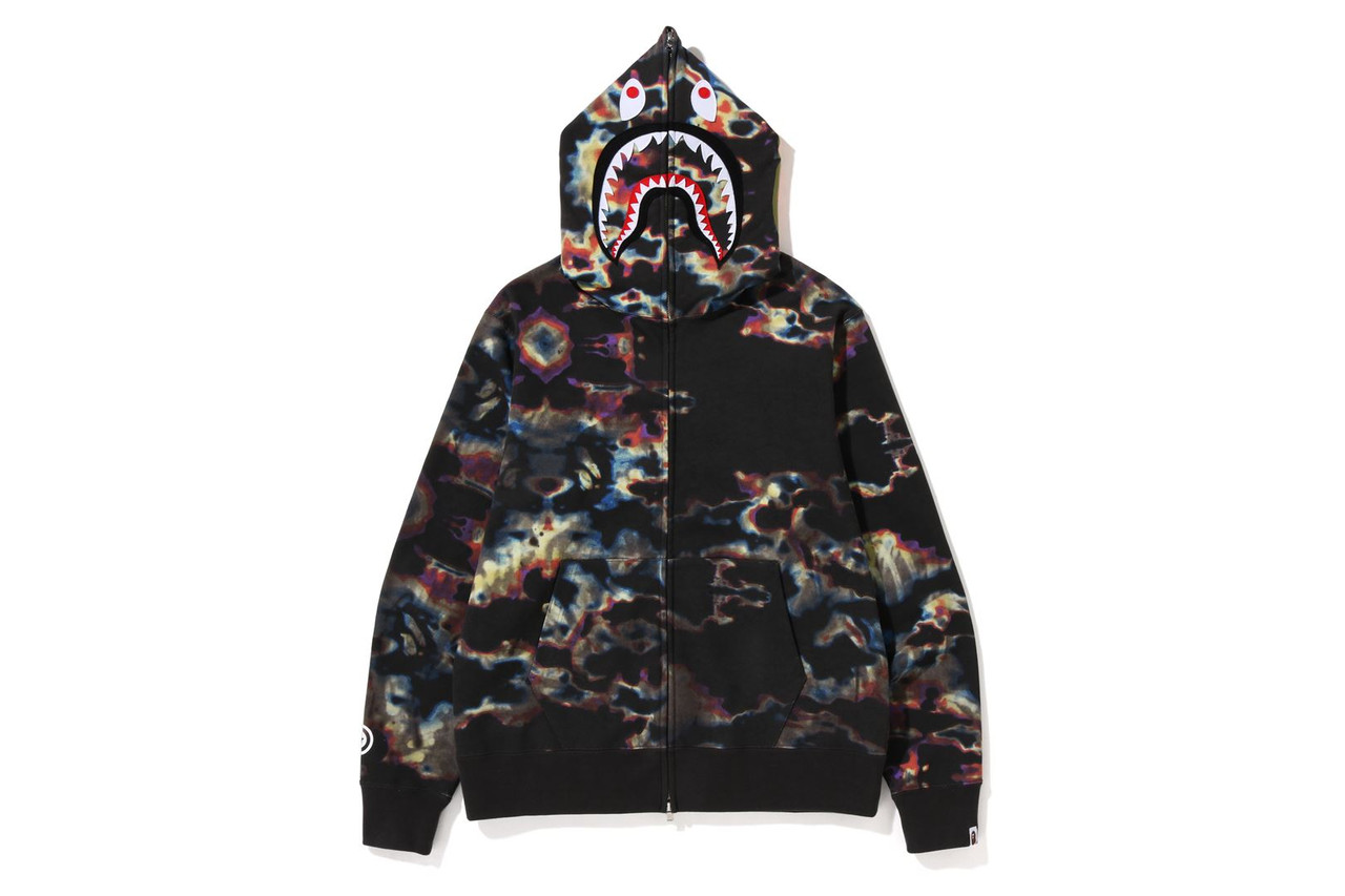 CUT AND SEWN BAPE THERMOGRAPHY SHARK FULL ZIP HOODIE