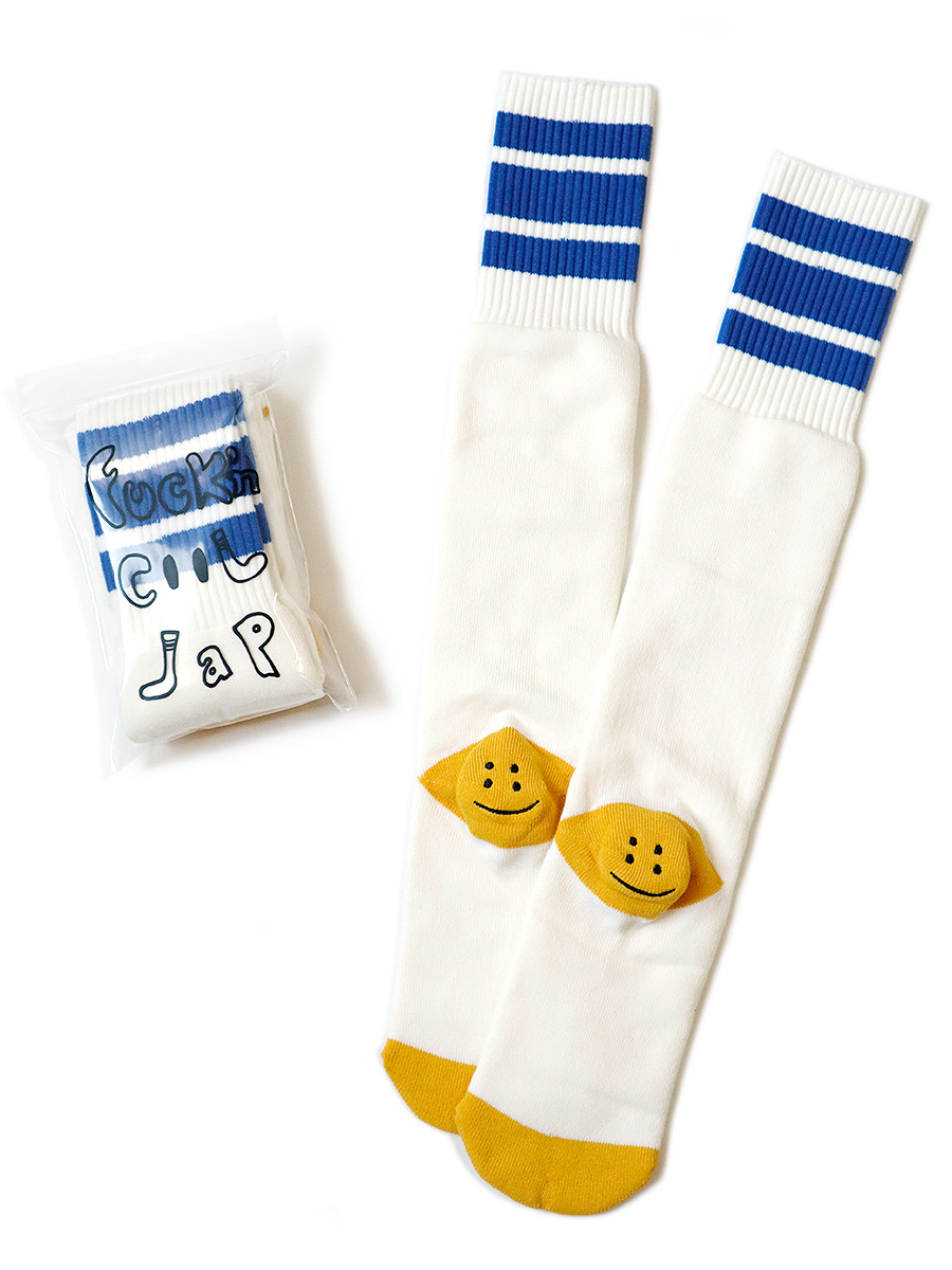 KAPITAL Socks 144 HAPPY HEEL Embroidery Skaters Knee High