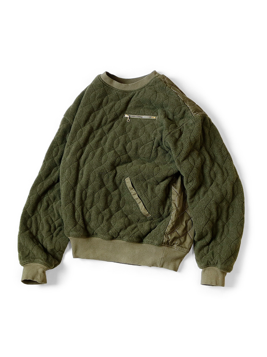 KAPITAL Sweat Shirt Fleece x Waffle Quilted Crew Sweat