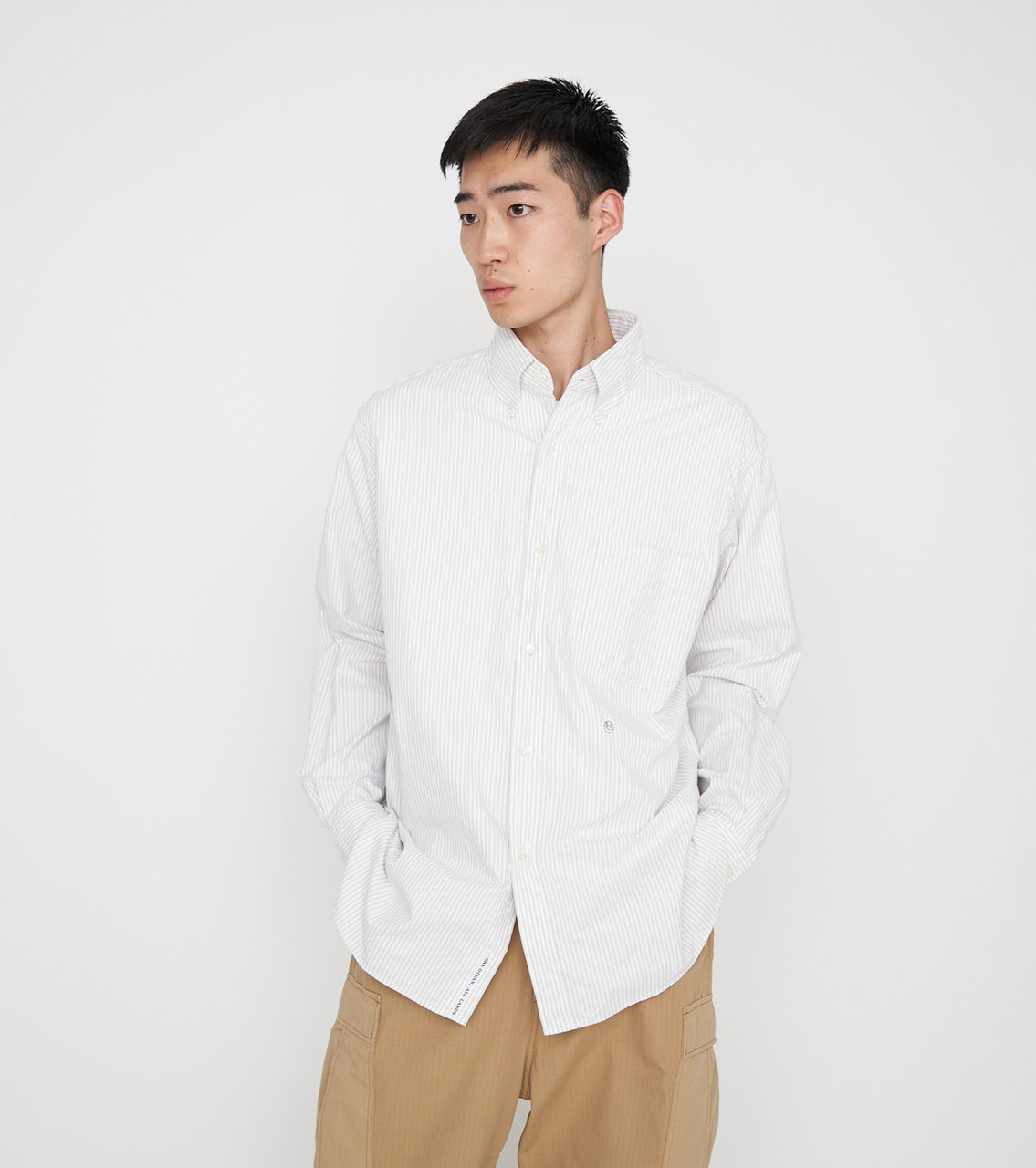 nanamica SHIRT Button Down Stripe Wind Shirt Online Shop to Worldwide