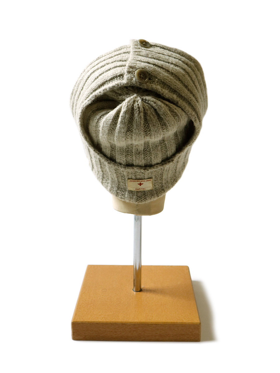 KAPITAL Hat/Cap 5G Wool 3X3 Rib Hunting Knit CAP
