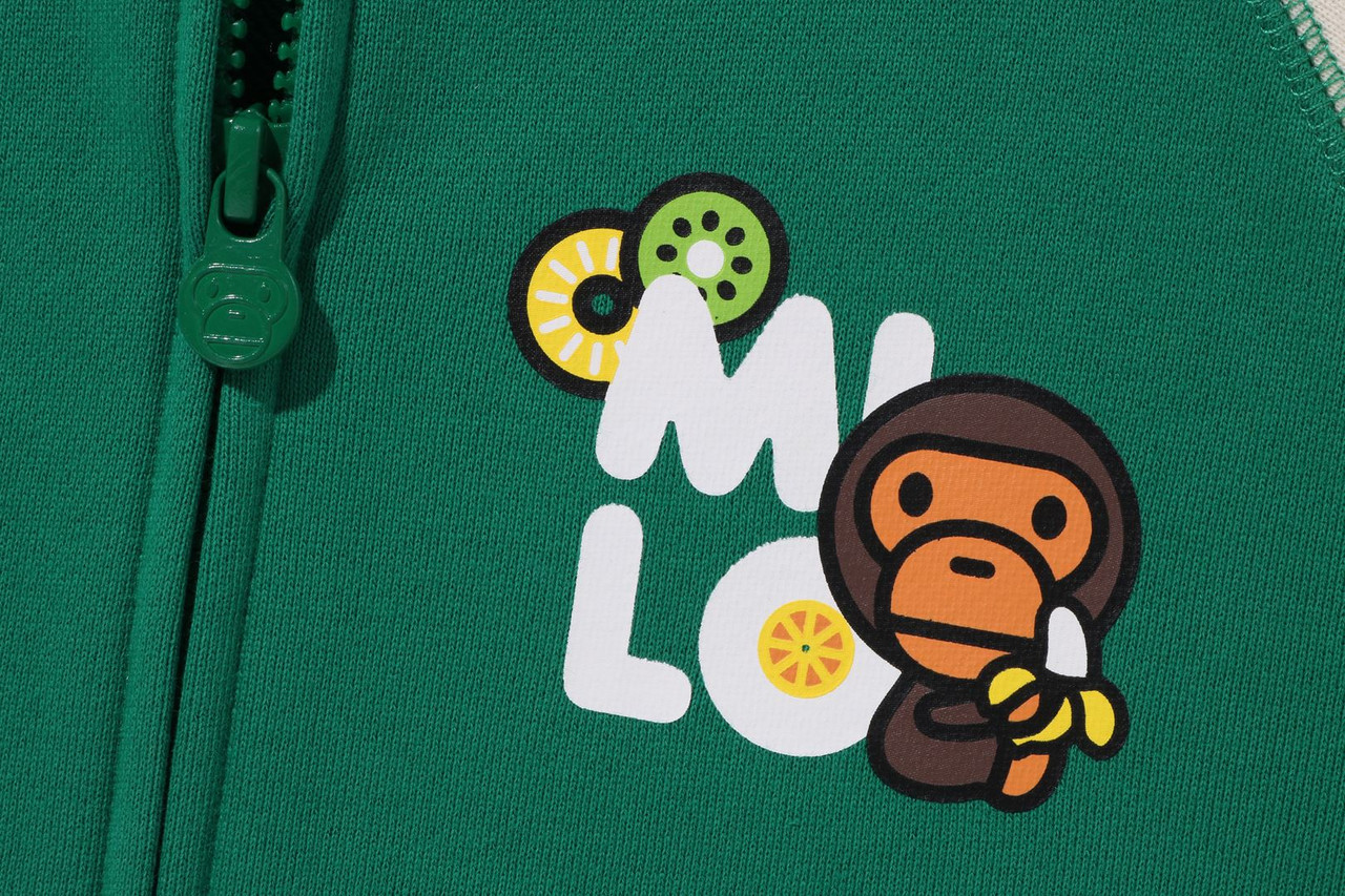 BAPE CUT AND SEWN BABY MILO FRUIT ZIP HOODIE