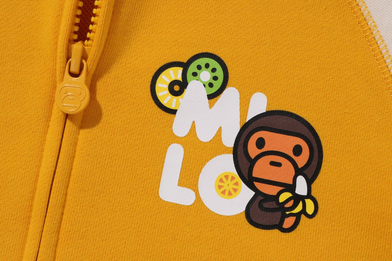 BAPE CUT AND SEWN BABY MILO FRUIT ZIP HOODIE