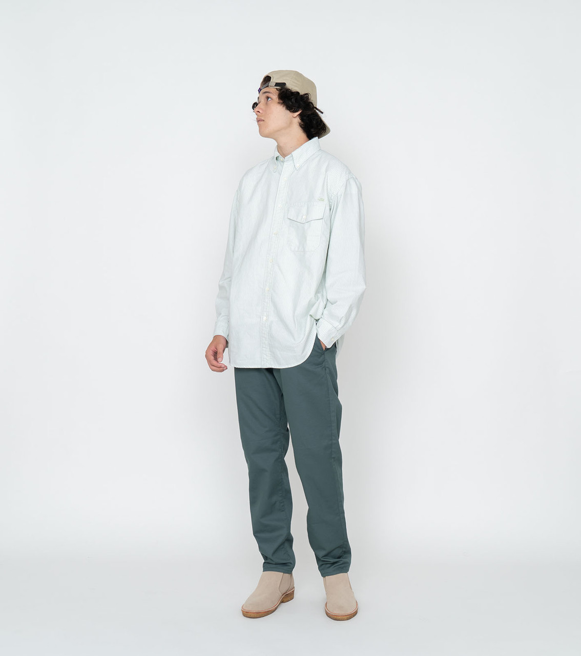 THE NORTH FACE PURPLE LABEL SHIRT Cotton Polyester Stripe OX B.D.