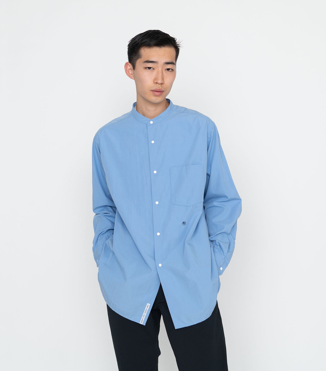 nanamica SHIRT Band Collar Wind Shirt Online Shop to Worldwide