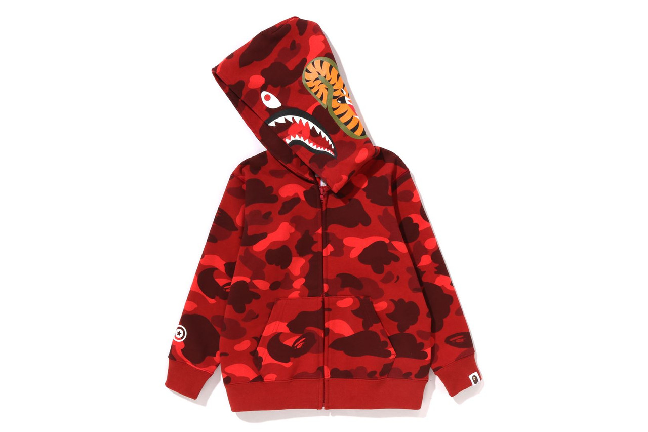 BAPE CUT AND SEWN COLOR CAMO SHARK ZIP HOODIE