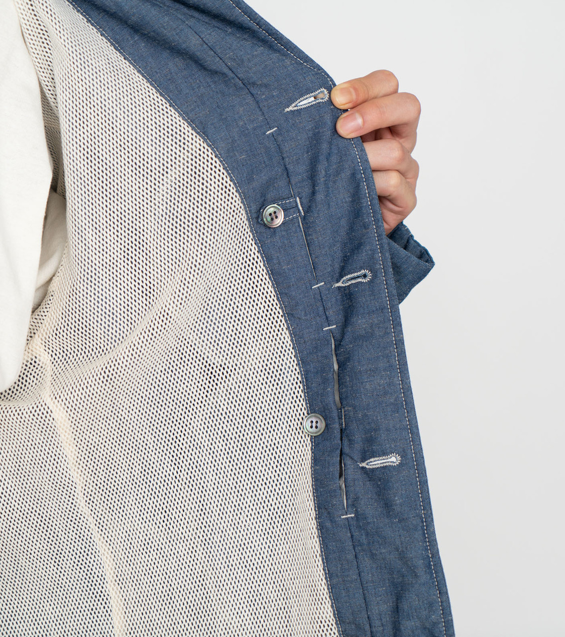 nanamica JACKET Chambray Band Collar Jacket Online Shop to Worldwide