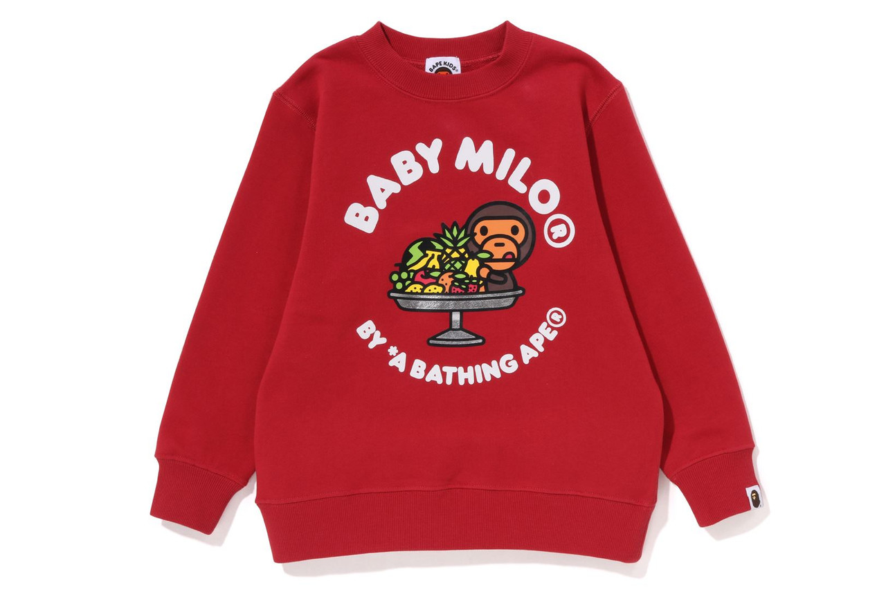 BAPE CUT AND SEWN BABY MILO FRUIT CREWNECK