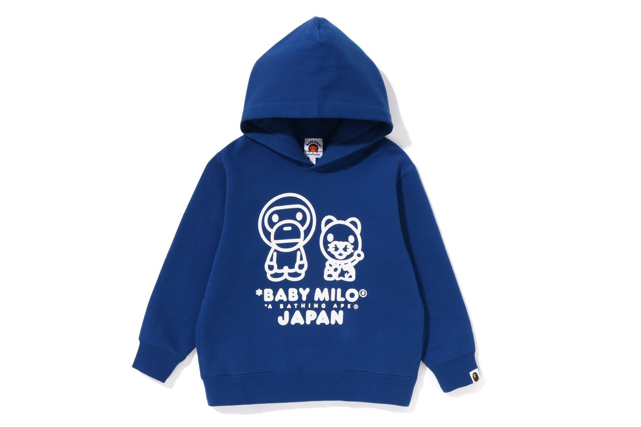 A BATHING APE BABY MILO パーカー ジップアップ ネイビー BAPE CUT AND SEWN BABY MILO JAPAN PULLOVER HOODIE