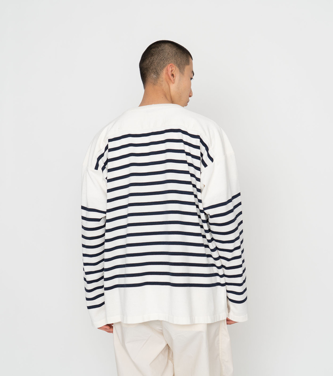 nanamica Paper Knit Stripe Crew SUJS346 6573