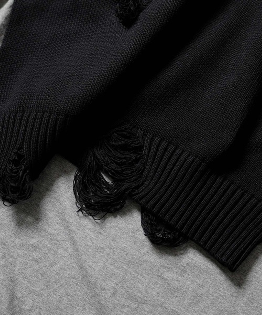 トップス NUMBER(N)INE /Asid Wash Ripped Knit NUMBER (N)INE Tops ASID WASH RIPPED KNIT PULLOVER