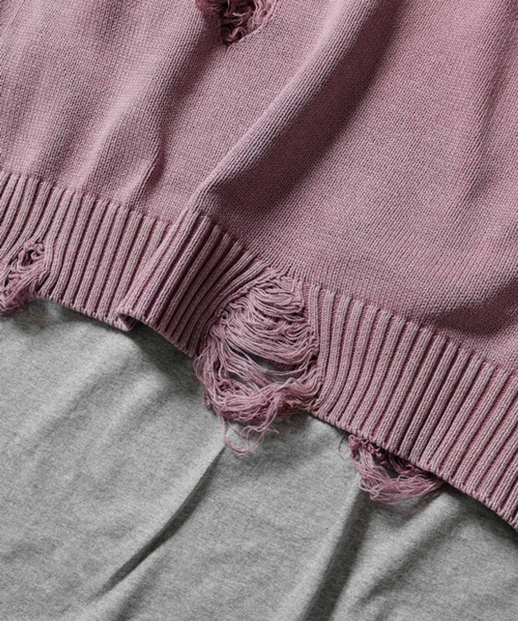 トップス NUMBER(N)INE /Asid Wash Ripped Knit NUMBER (N)INE Tops ASID WASH RIPPED KNIT PULLOVER