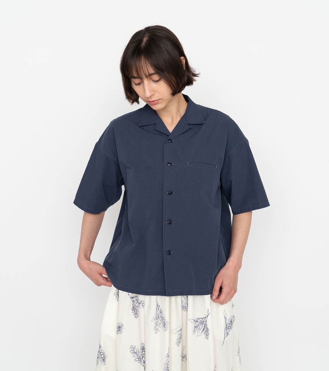 nanamica SHIRT Open Collar Wind H/S Shirt Online Shop to Worldwide