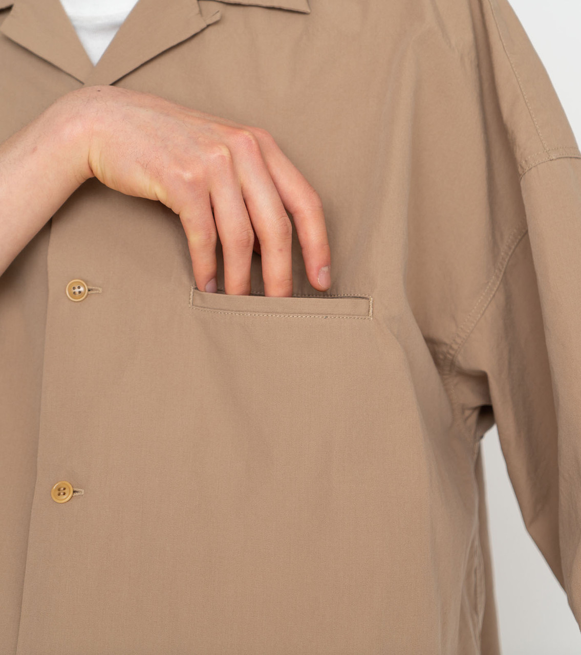 nanamica SHIRT Open Collar Wind H/S Shirt Online Shop to Worldwide