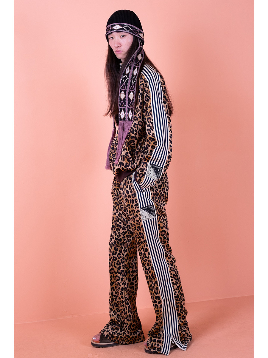 KAPITAL Pants Smooth Jersey Leopard Print Stuntman &Amp; Woman