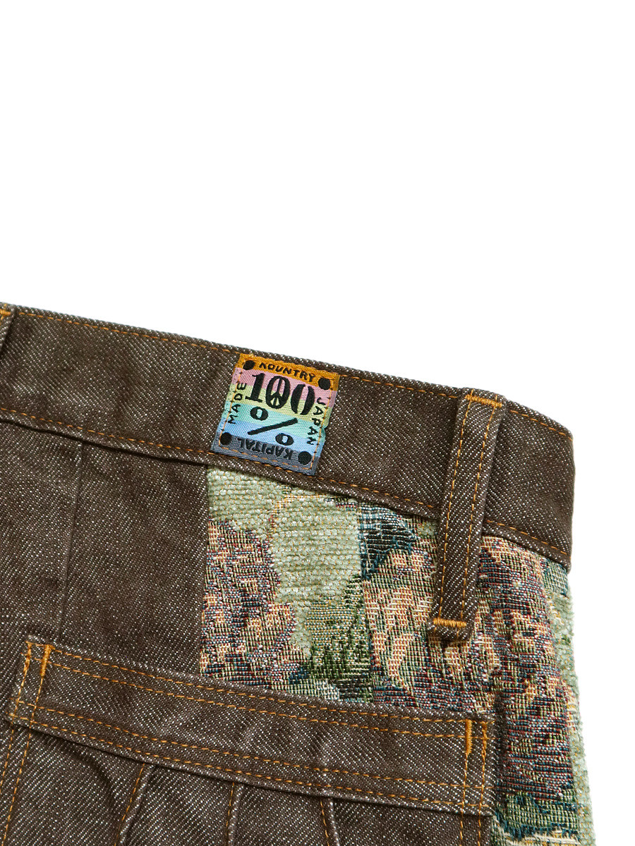 KAPITAL Pants Gobelins x Denim 2TONE Gypsy Baggy Pants