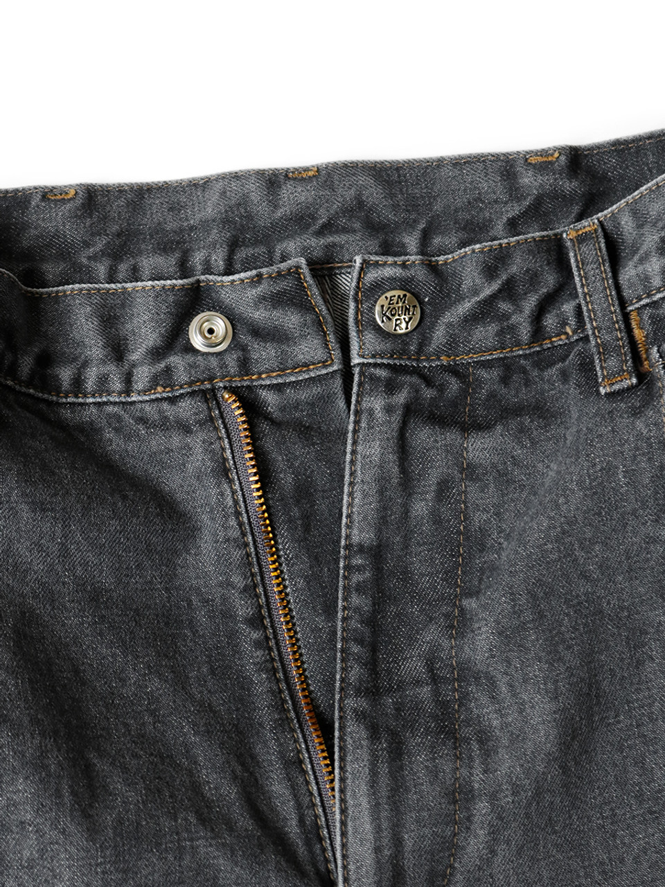 KAPITAL Pants 14Oz Black Denim 5P Frisco Flare