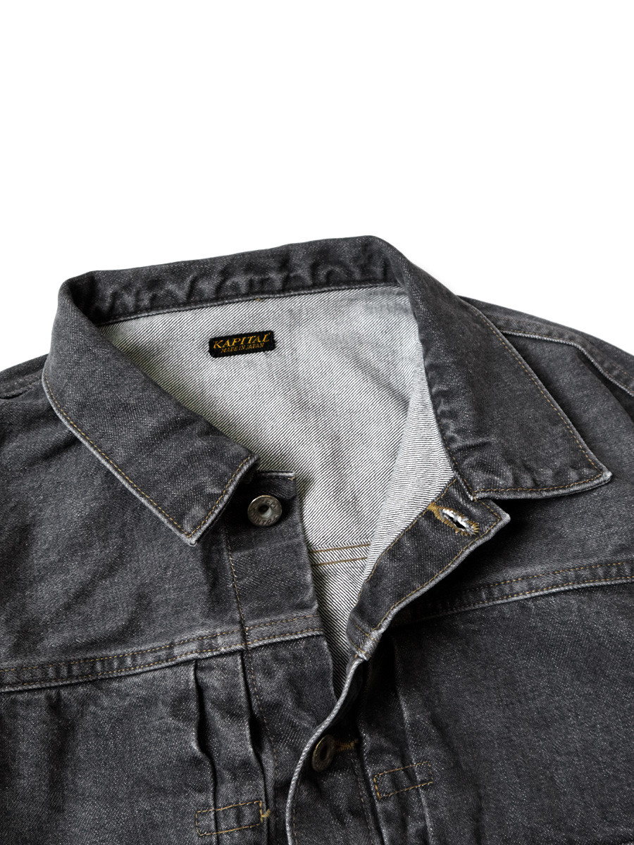 KAPITAL Jacket 14Oz Black Denim Lace up 2Nd JKT