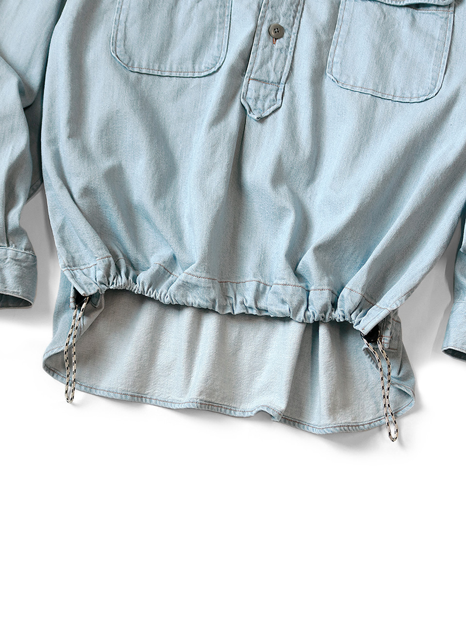 【ANGLAN】Kangaroo Denim Shirt Anorak KAPITAL Shirt (Long Sleeve) 8Oz Denim Shirt Anorak