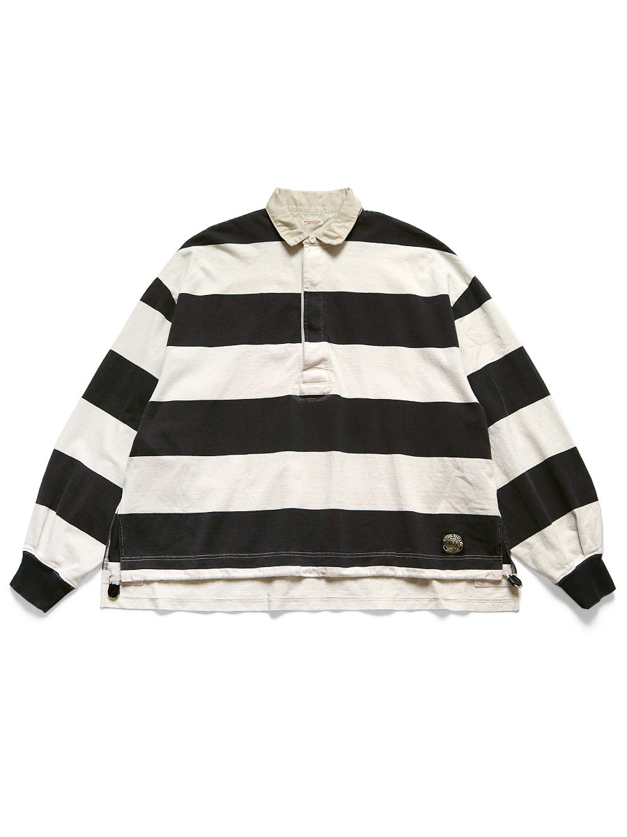 KAPITAL T-Shirt JAIL Border Cotton Sheeting BIG Rugby Shirt