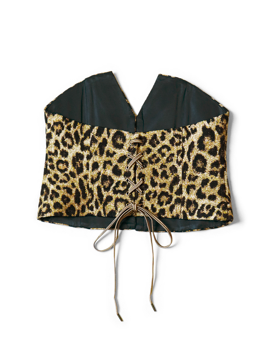 leopard print corset belt