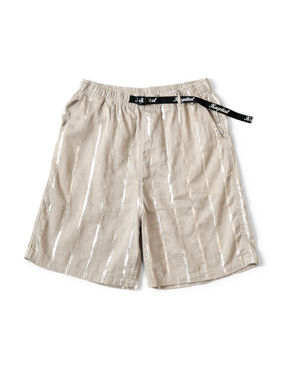 KAPITAL Pants Linen Glitter Phillies Stripe Easy Shorts