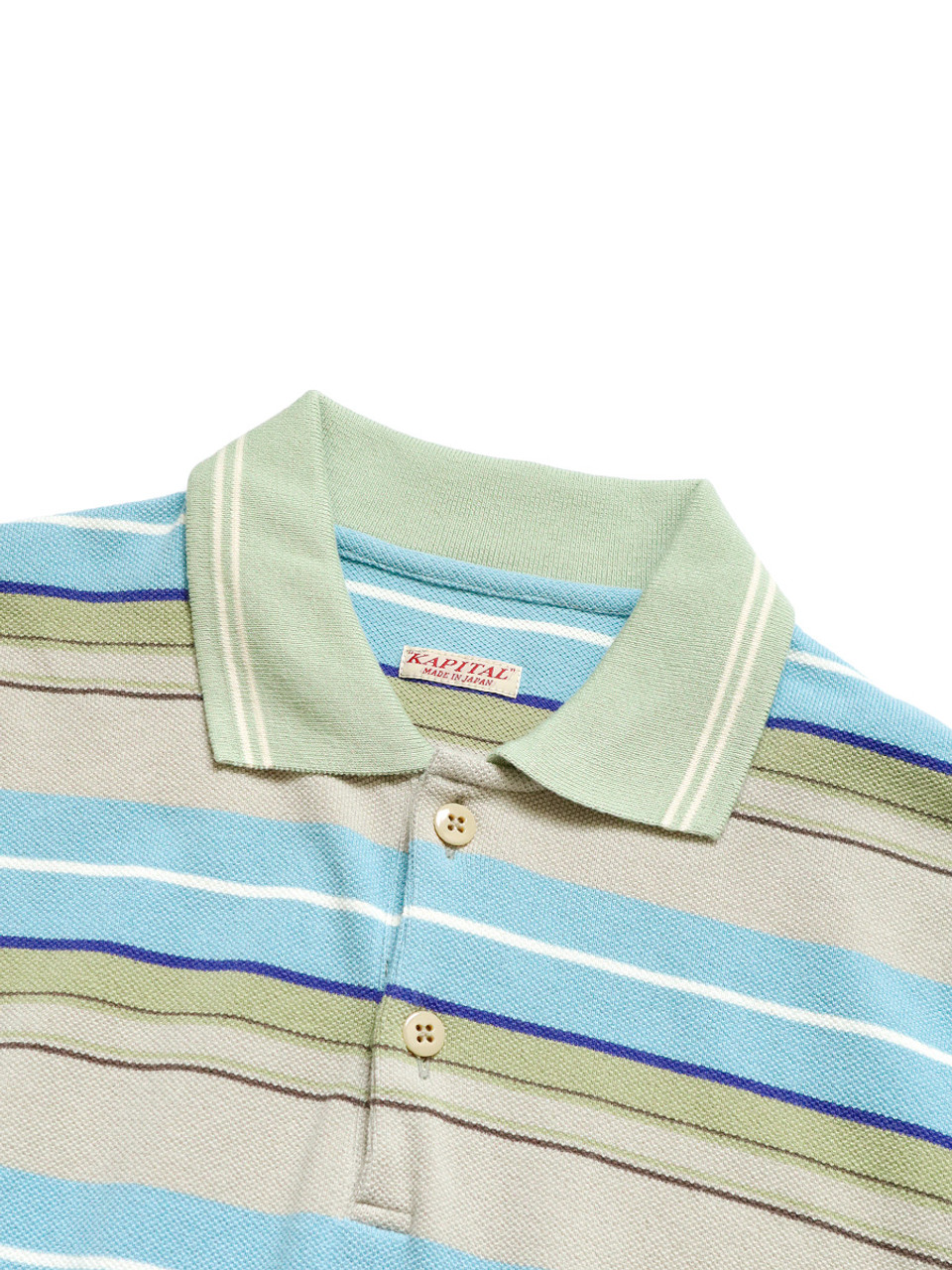 KAPITAL T-Shirt Multi-border Kanoko BOX Polo