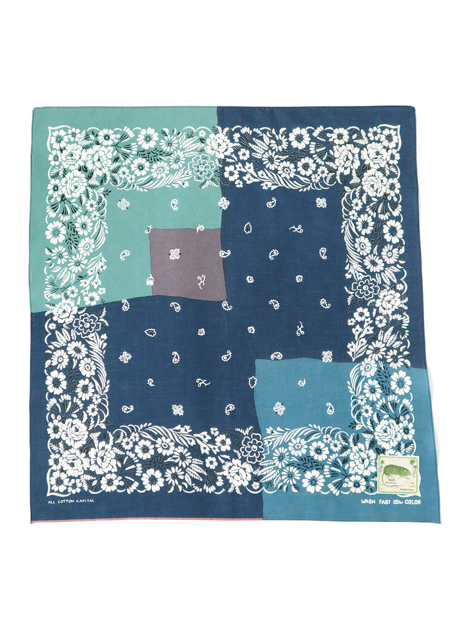 KAPITAL Bandana fastcolor Selvedge Bandana (GARDEN Patchwork)