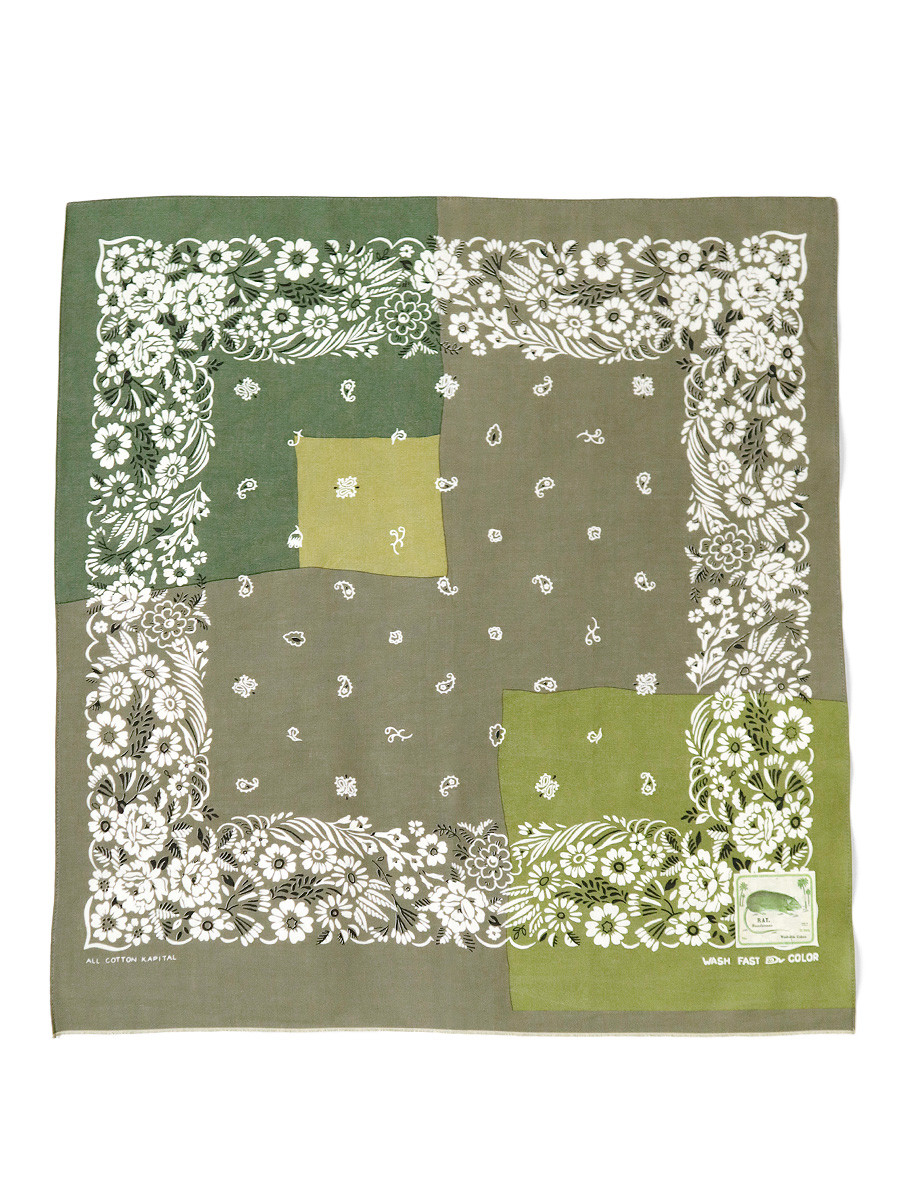 KAPITAL Bandana fastcolor Selvedge Bandana (GARDEN Patchwork)