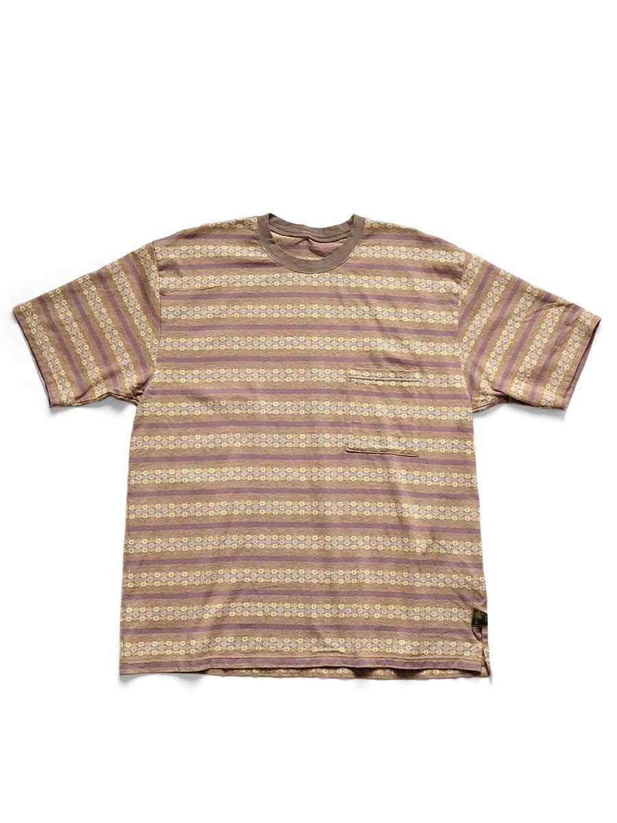 KAPITAL T-Shirt Sunrise Jacquard Border Cotton Sheeting Pennant T
