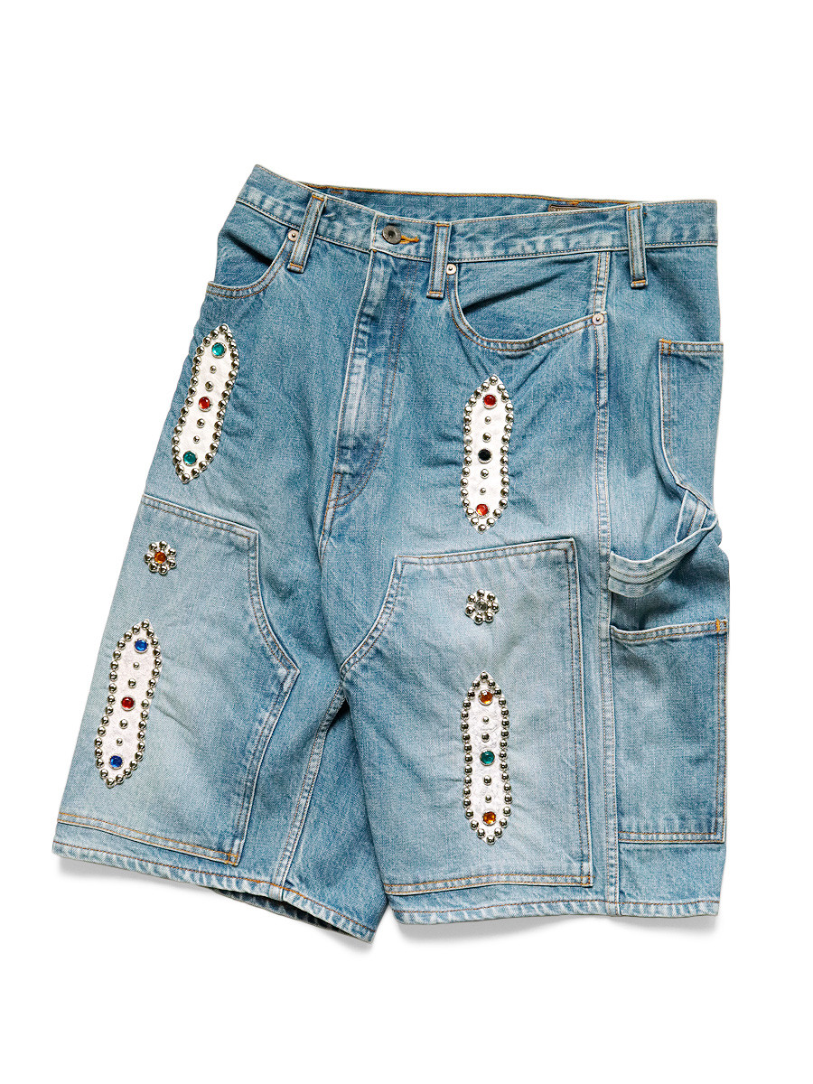 KAPITAL Short Pants 14Oz Denim Short Pants (Studs Remake)