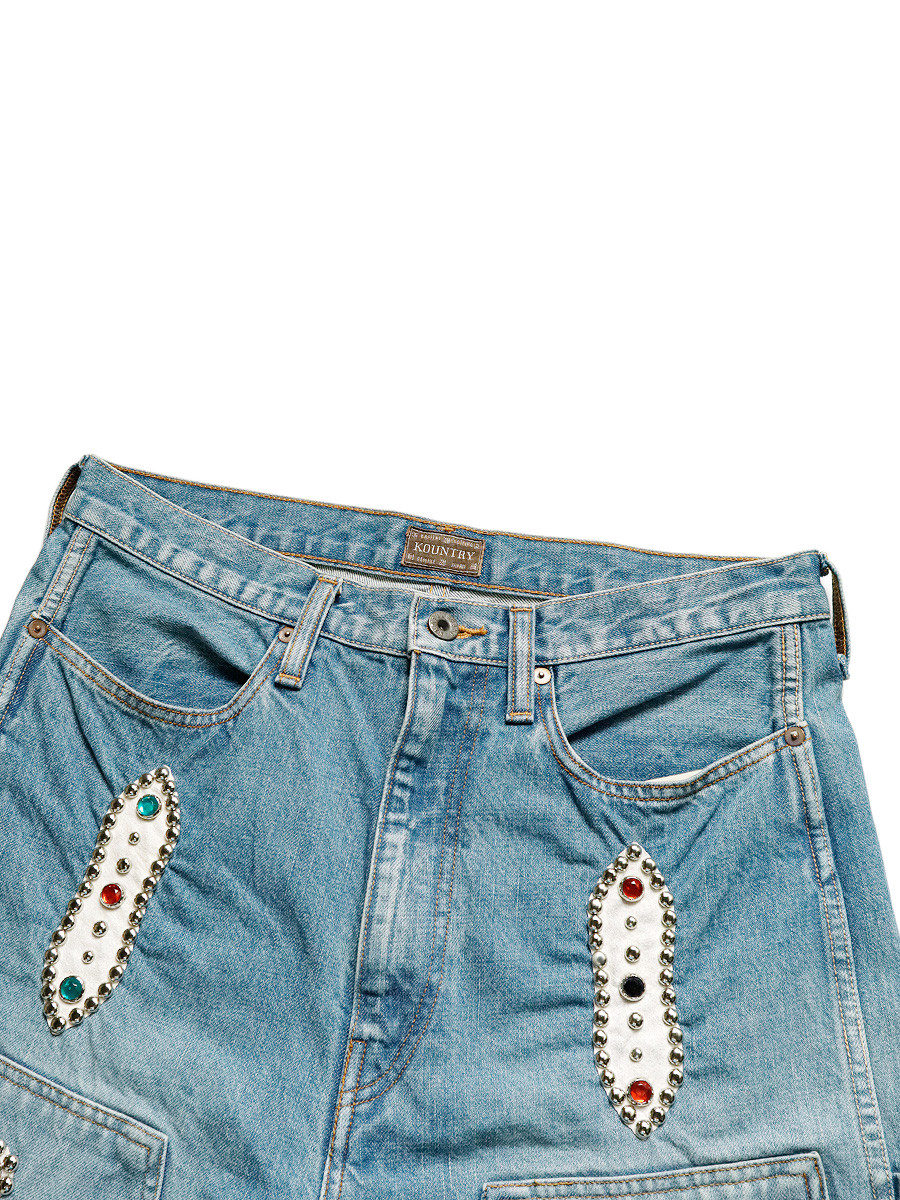 KAPITAL Short Pants 14Oz Denim Short Pants (Studs Remake)