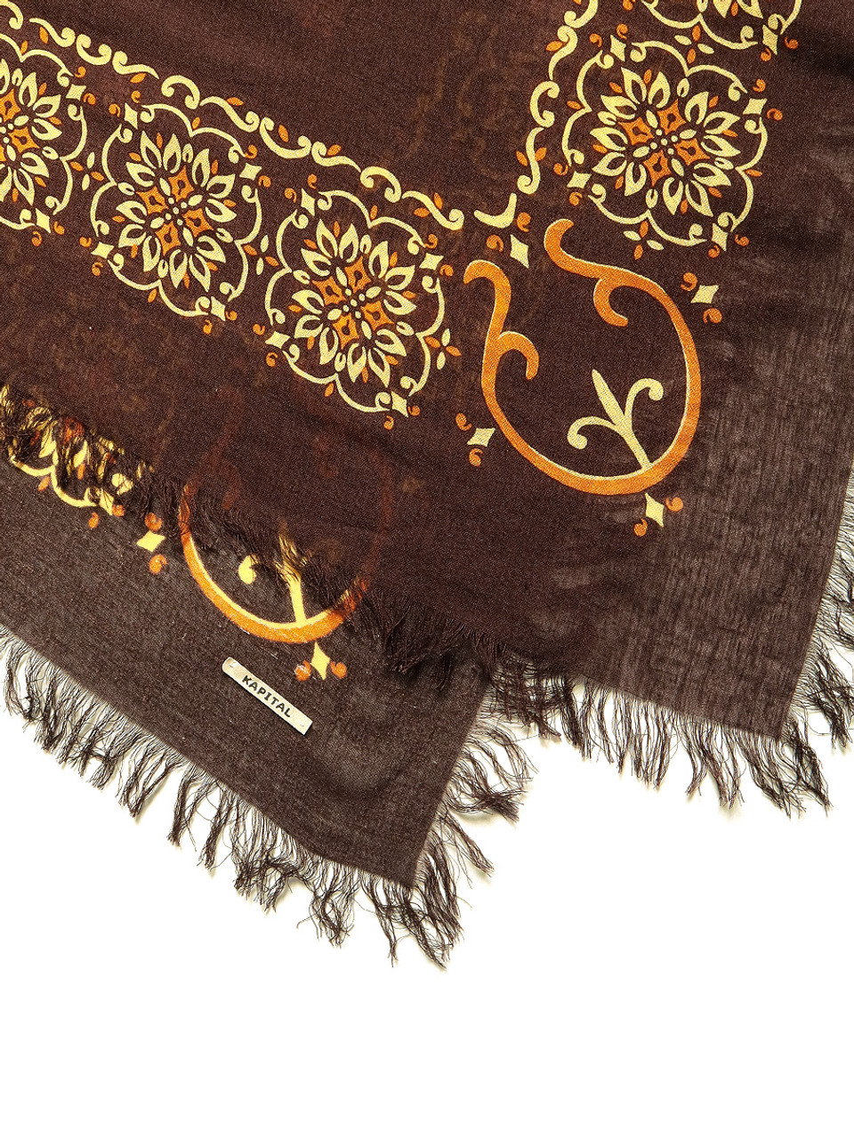 FUWARI&hug-colla ×3 大幅値下げ！¥10000→¥8500 KAPITAL Scarves Hemp Rayon Fringe Stole (Habananaja)