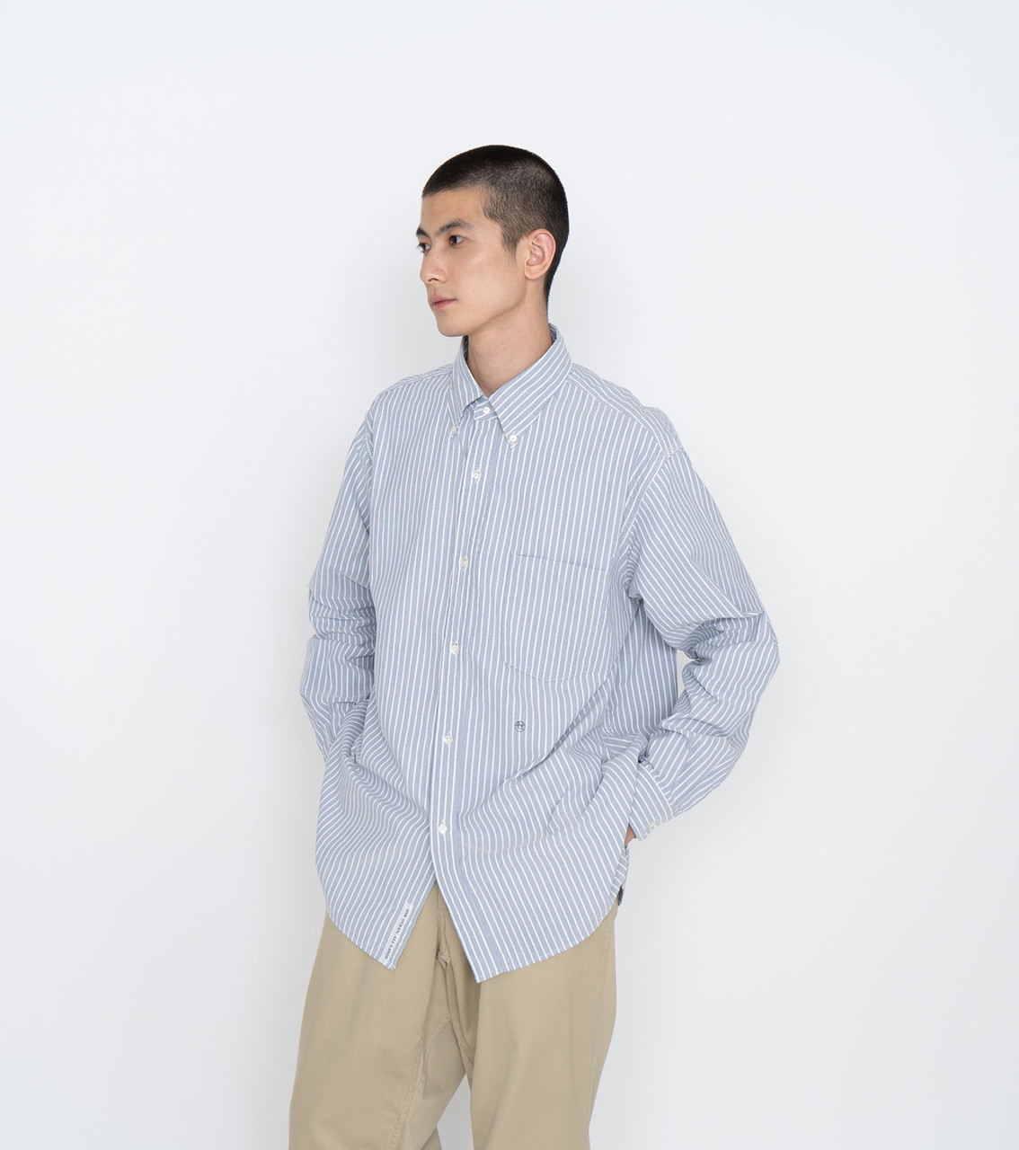 nanamica SHIRT Button Down Stripe Wind Shirt Online Shop to Worldwide