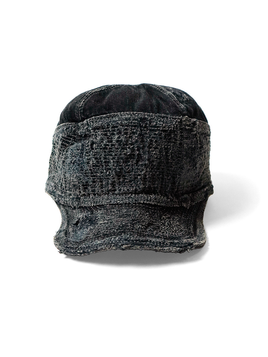 KAPITAL Hat/Cap 11.5Oz Black x Black Denim Old Man And Umi CAP