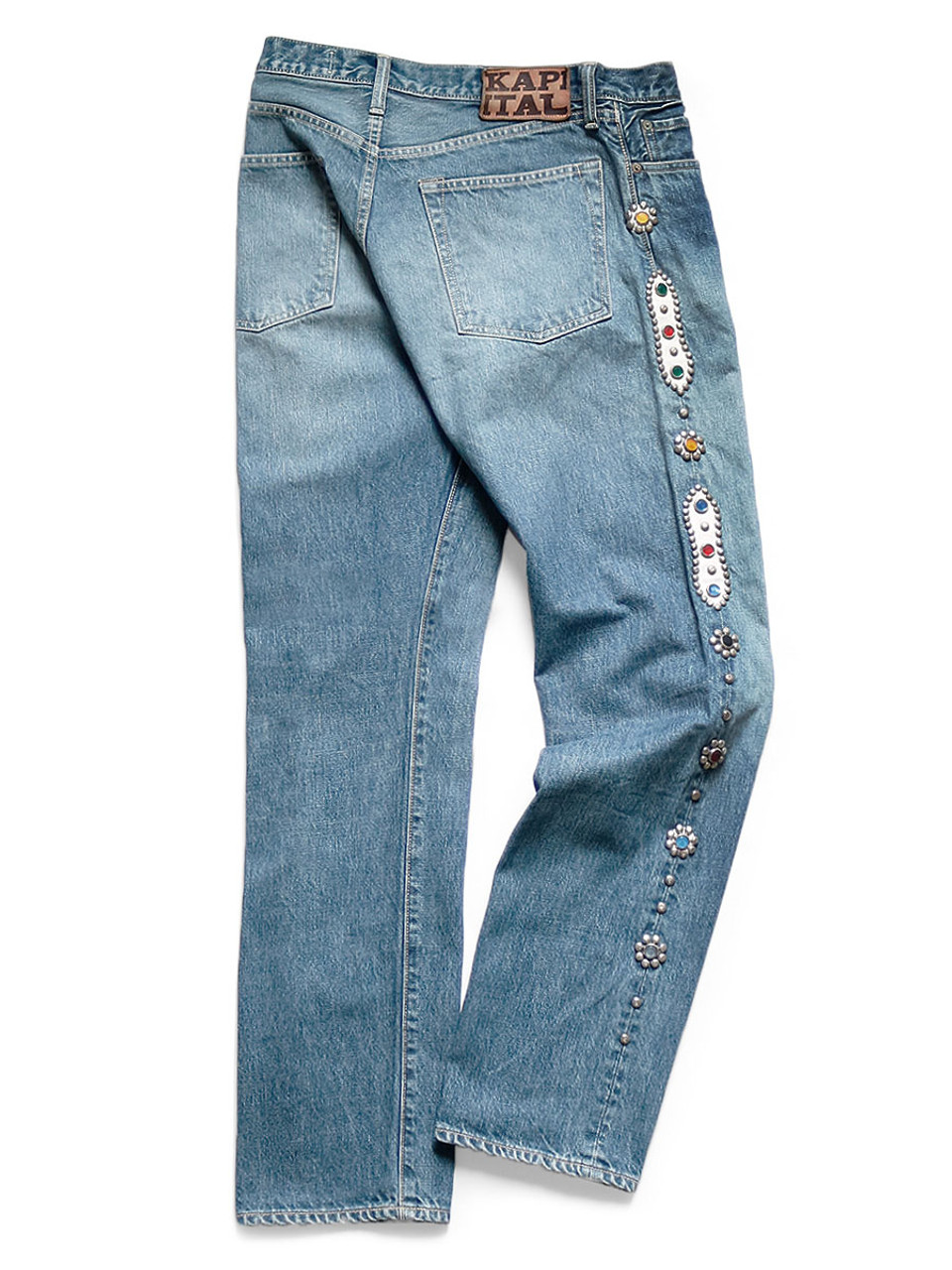 KAPITAL Pants 14Oz Denim 5P Monkey CISCO (Studs Remake)