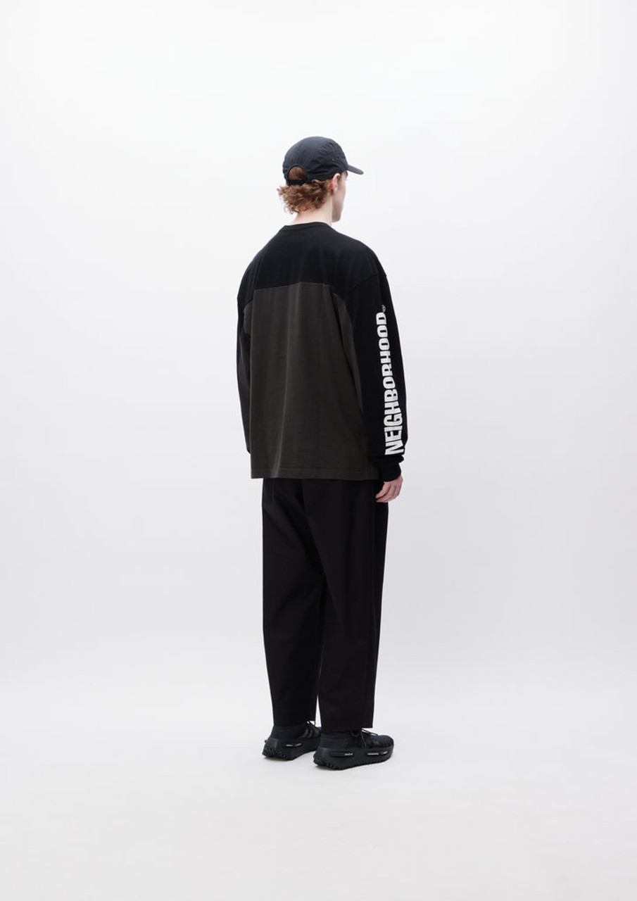 NEIGHBORHOOD KNIT / CUT SEWN BICOLOR CREWNECK LS