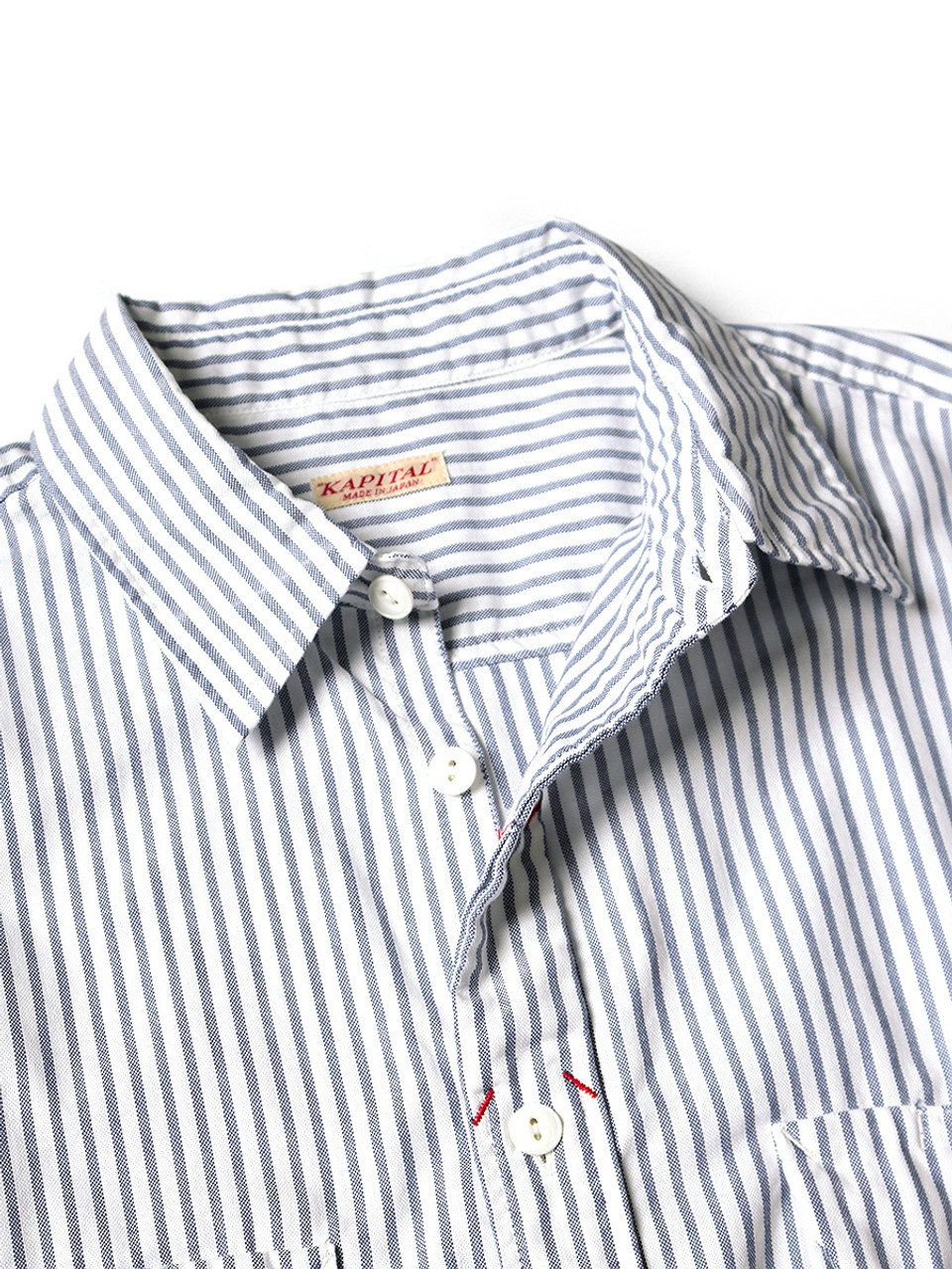 KAPITAL Shirt (Long Sleeve) OX Stripe Clip Shirt