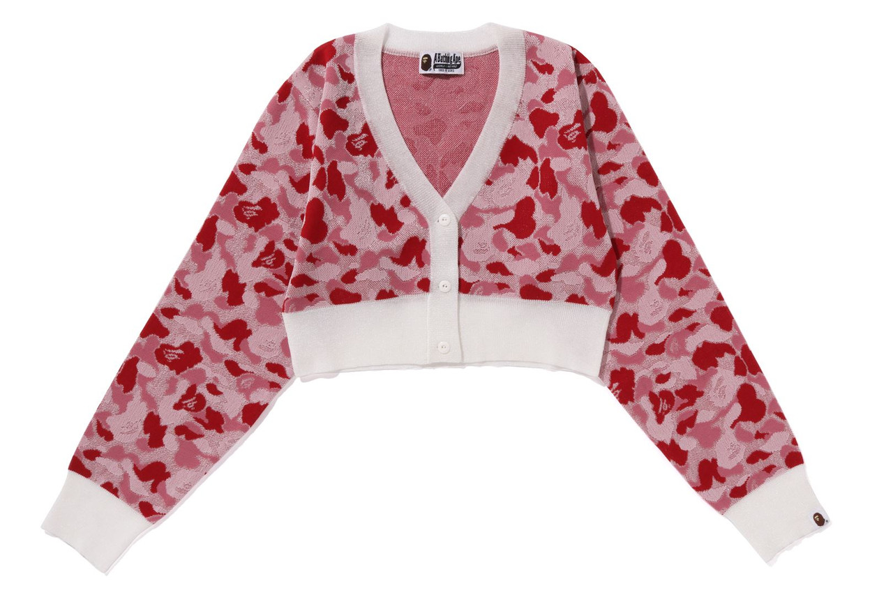 BAPE KNIT ABC CAMO CROPPED KNIT CARDIGAN
