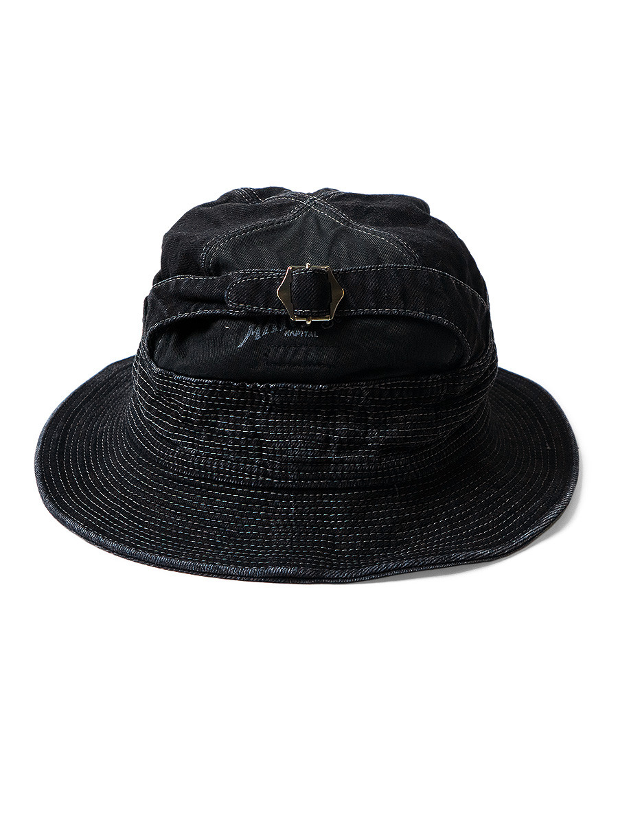 KAPITAL Hat/Cap 11.5Oz Black x Black Denim The Old Man And the Sea HAT