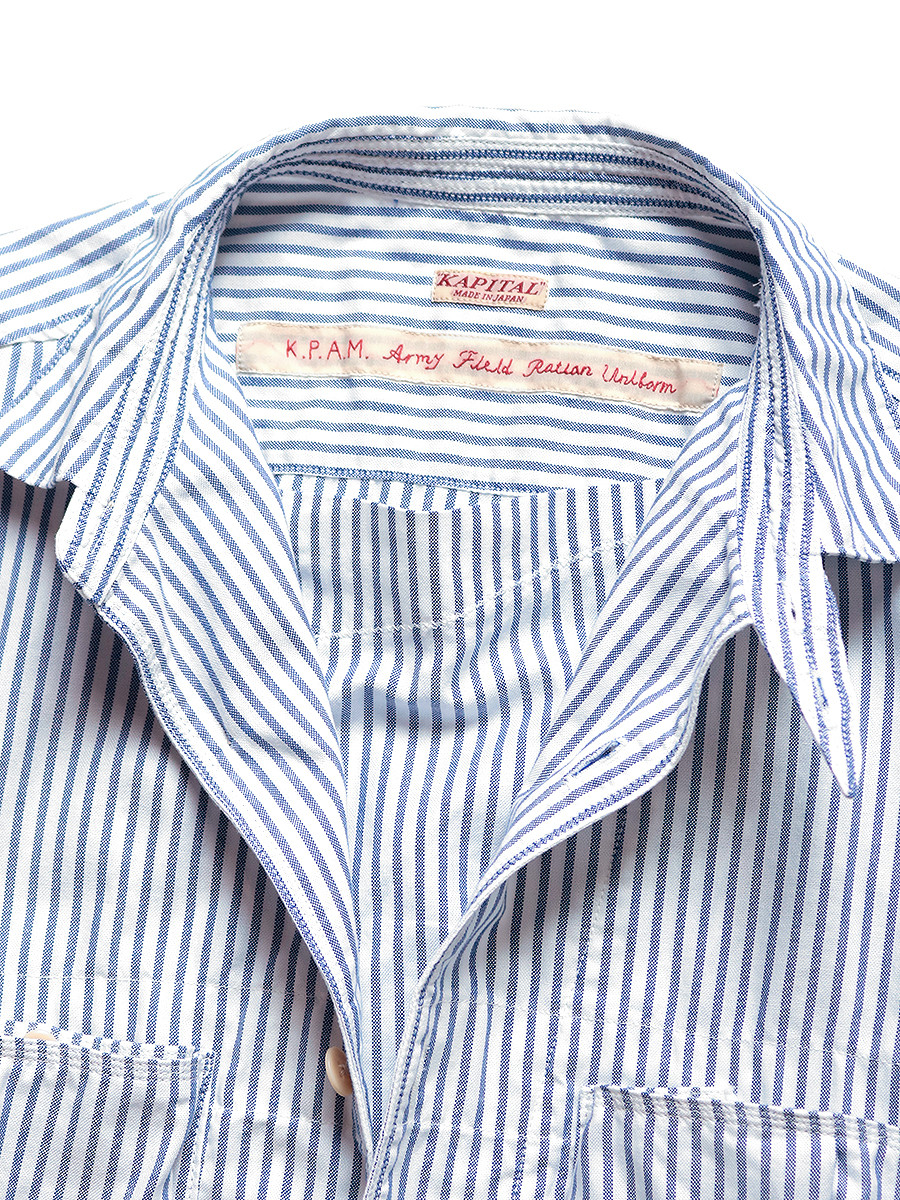 KAPITAL Shirt (Long Sleeve) OX Striped Anorak Shirt