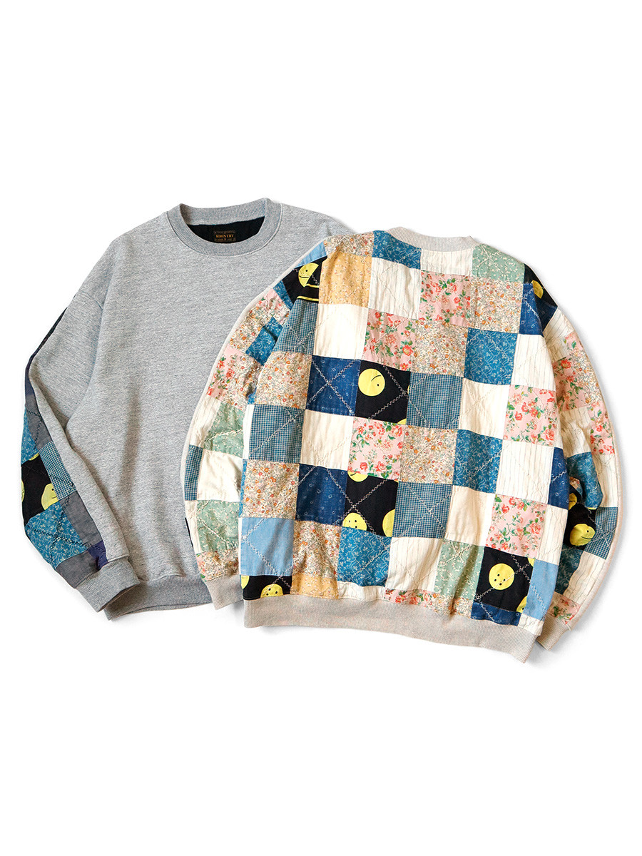 KAPITAL Sweat Shirt TOP Fleece x PROFILE RAINBOWY Quilt 2TONE BIG
